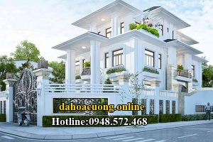 biệt thự 3 tầng ốp đá hoa cương trắng