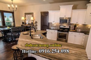 đá marble vân gỗ ý ốp bếp