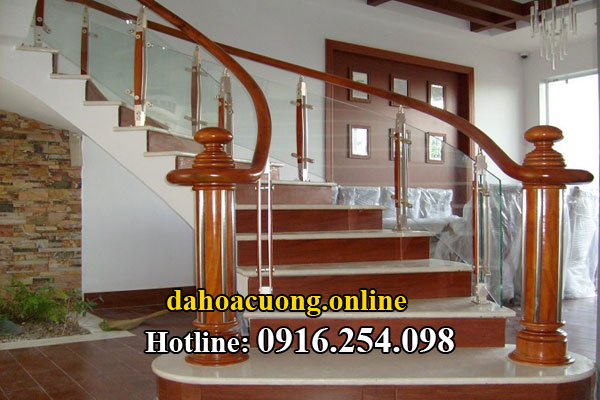 đá ốp cầu thang màu đỏ