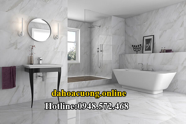 đá marble trắng vân mây tự nhiên 3