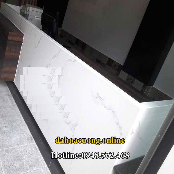 đá nhân tạo trắng moka vân 6