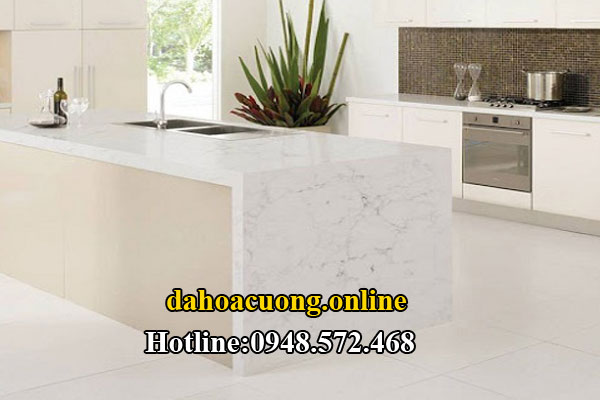 đá nhân tạo trắng moka vân 9